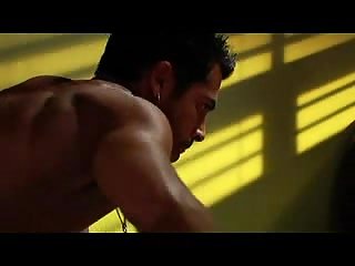 Trio condom buggery & hot jerk off
