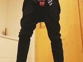 suit barefoot watch wanking cum jerk off business uhr