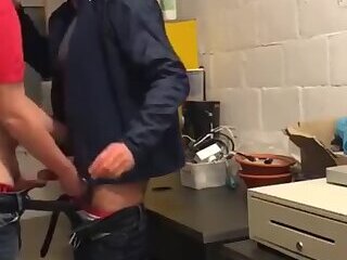 Hot meeting between boss and employee at the storage Part 1
