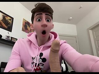 Cute Anime Cartoon Boy Sucks on Dildo