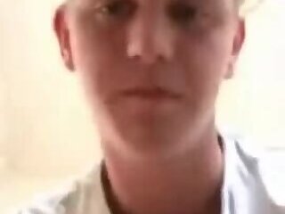Tommy jerking off sitting on the floor and cumming without hands