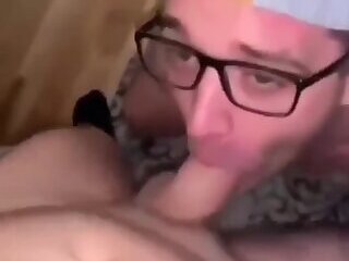 Canadian slut boy sucks and gags on verbal top jock pornstar's hung cock