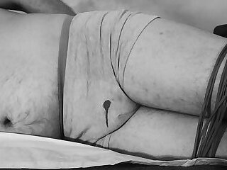 Tied up desperate man can't help himself and pees in his underpants