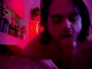 Sucking on a vape and a dick