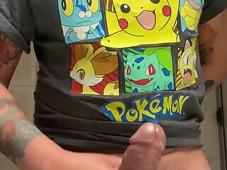 Horny dude big cock and big cumshot