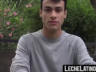 Young Latino twink's first gay sex adventure on camera