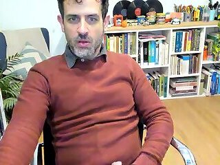 Big dick professor wanking after class