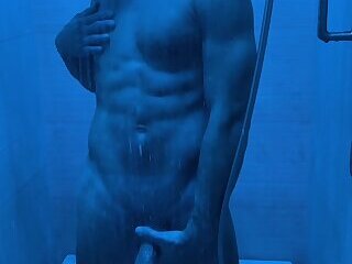 Muscular Twunk Stroking Wet Uncut Cock