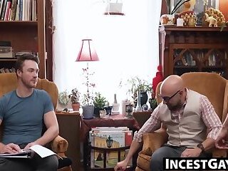 Adam Snow and two others achieve cumshot together