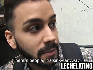 Bearded Antonio's face showered with my sticky cum