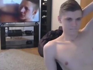 Twink Works Up A Sweat Rubbing One Out On Webcam