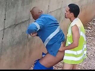 horny workers fucking outdoors