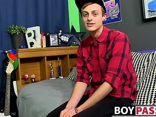Jason Valencia jerking off his big twink cock until jizzing