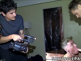 Xtian Mingles tight hole barely takes Colt Spence in raw gangbang