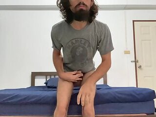 Guy With Cerebral Palsy Stroking His Fat Cock