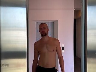 Strangers fucking passionately in an elevator