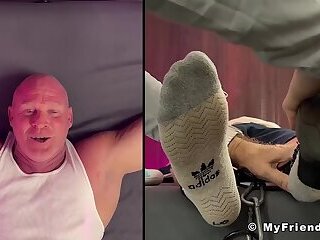 MyFriendsFeet: Hunk Dev Giggles Hard While Being Tickled From His Pits To His Feet
