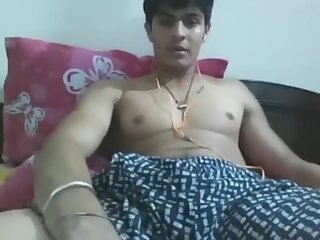 Uncut Indian Hunk Strokes His Big Cock On Webcam
