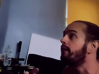 Deepthroating a 10 inch cock in the morning