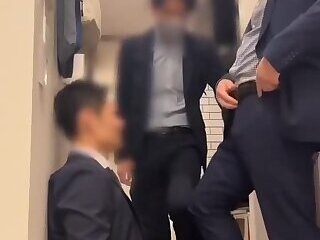 Sucking dicks of extremely horny office guys