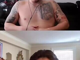 flirty str8 tattooed jock convinced to jerk off on webcam