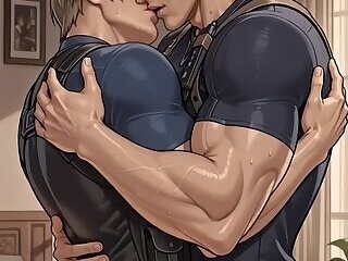 FTM Leon Kennedy and Big Dick Hunk Jack Krauser (RE4 Parody)