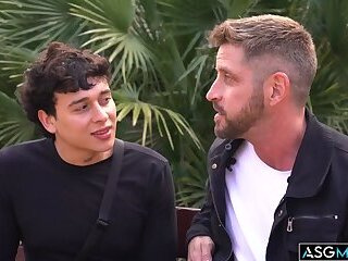 Johnny Ford and his friend see sexy Dmitry Simonit on their trip to Barcelona