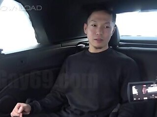 Hunk man muscle in car