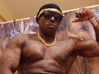 African King Hallelujah Johnson Masturbating solo