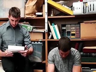 Security fucked a handsome straight Shoplifter