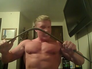 Hot Bodybuilder Flexing Posing and Bending A Bar