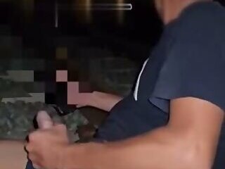 A late night blowjob by the train tracks