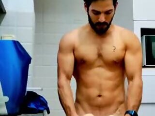 Str8 muscular latino toy fuck