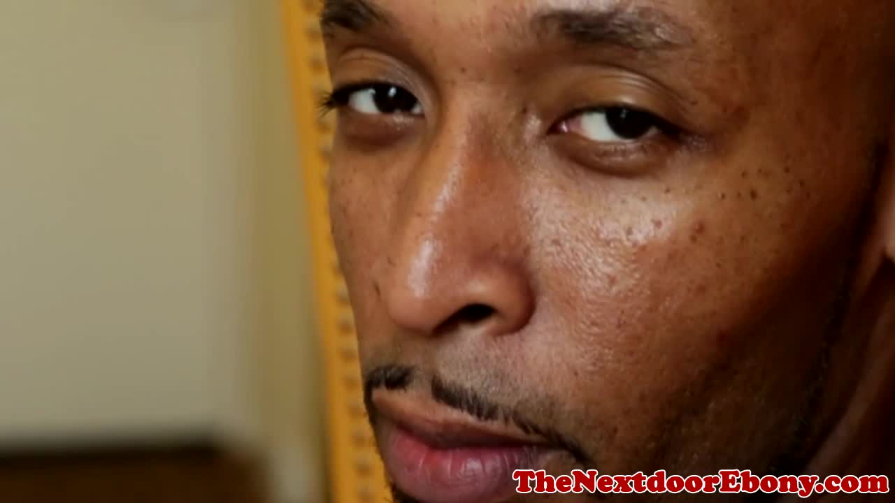 Gayblack ebony jock jerking his cock