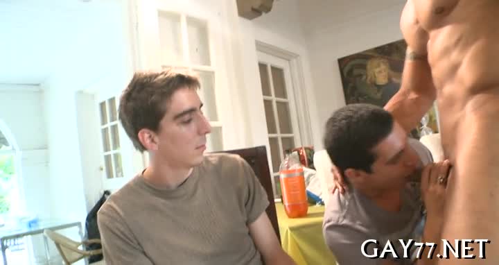 Boy sucking stripper at party
