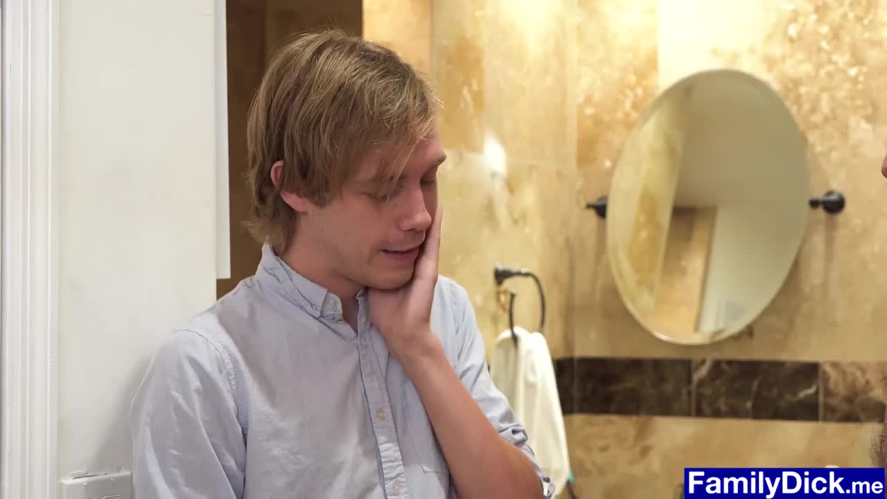 Curious twink caught stroking himself and anal fucked