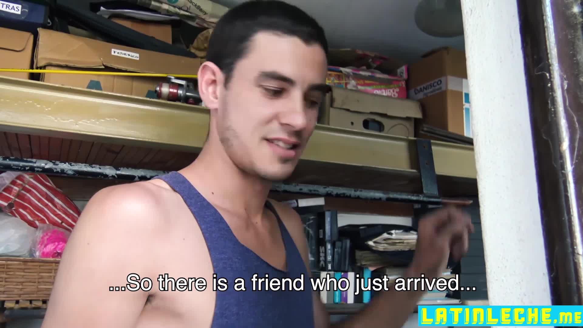 Latino sucks two cocks and rides a straight hunks rod