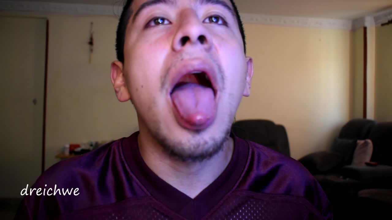 Tongue and mouth fetish with a lot of saliva