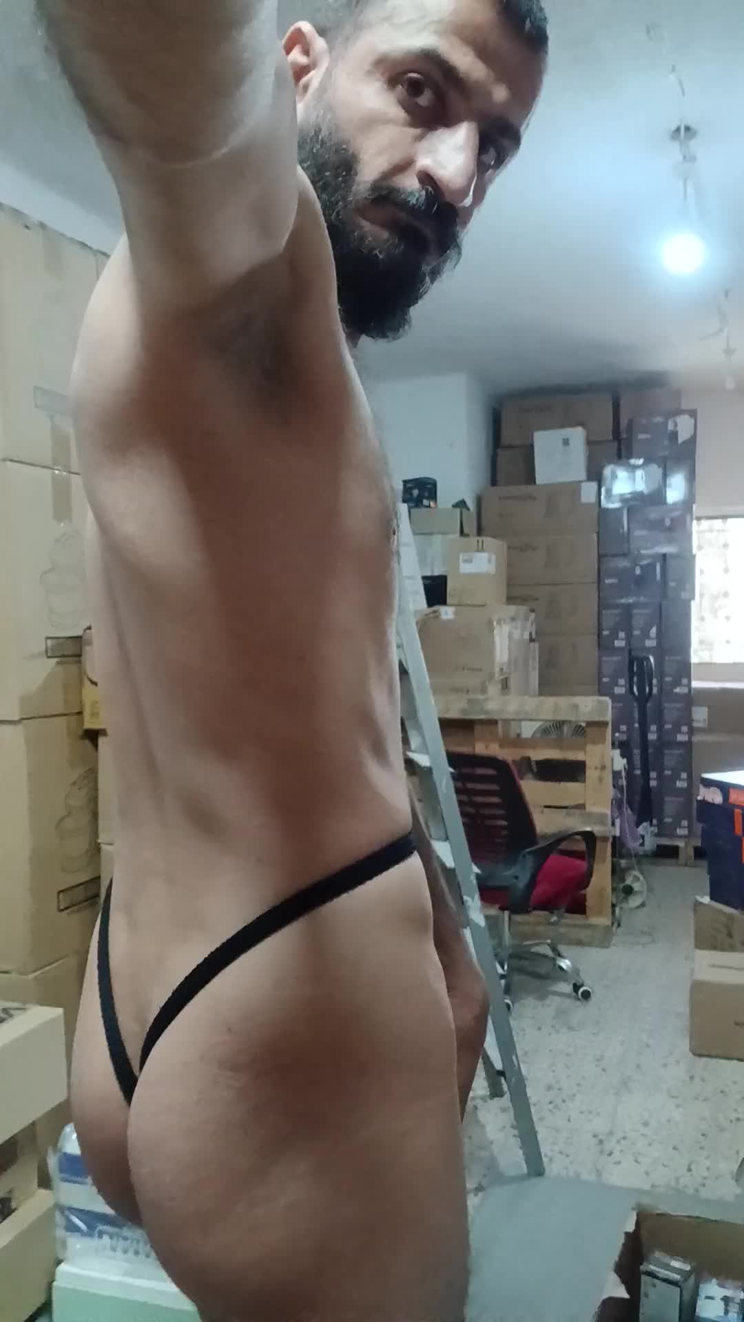 Very horny Arab gay shows big ass