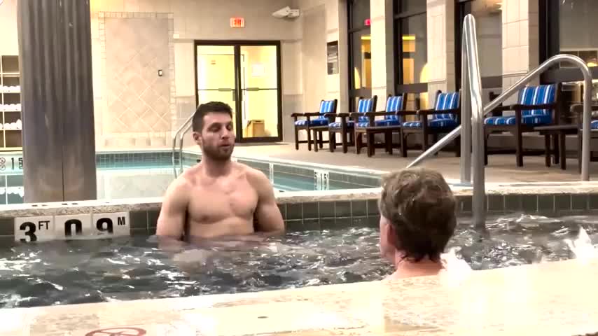 Grindr Guy Wanted to Suck Cock at the Public Jacuzzi - Almost Got Caught