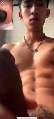 Handsome boy fap in cam